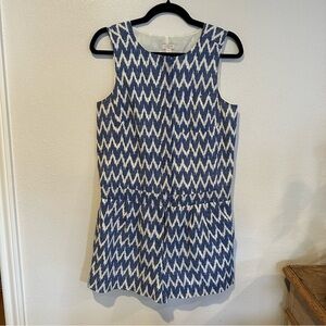 J. Crew Women’s Classic Blue and White Patterned Romper Size 2